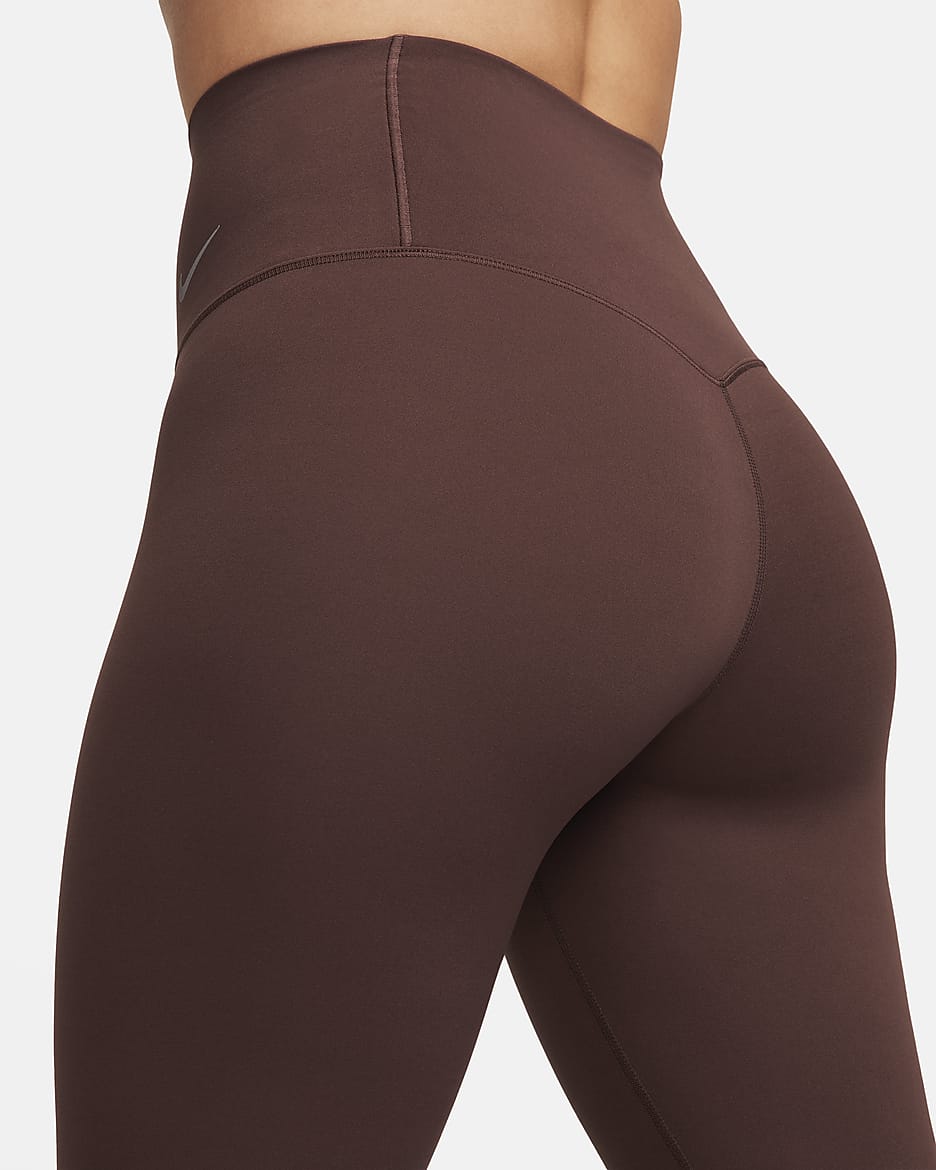 Leggings cropped de tiro alto de sujeción suave para mujer Nike Zenvy - Tierra/Negro