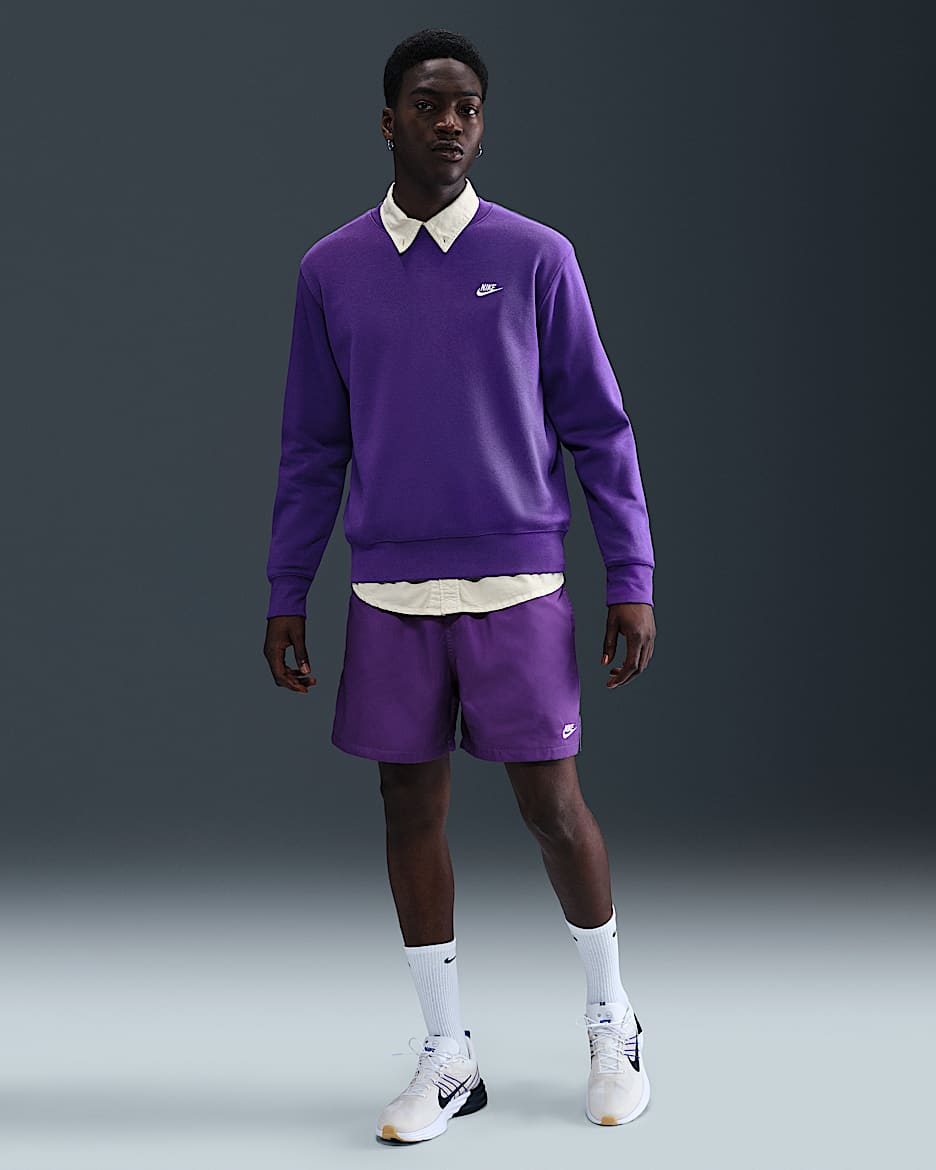 Nike Club Men's Woven Flow Shorts - Wild Grape/White