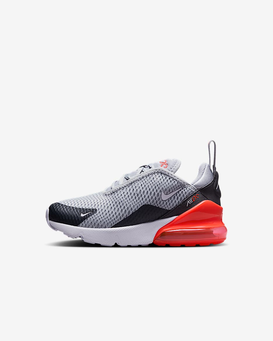 Nike Air Max 270 Younger Kids' Shoes - Wolf Grey/Anthracite/Bright Crimson/White