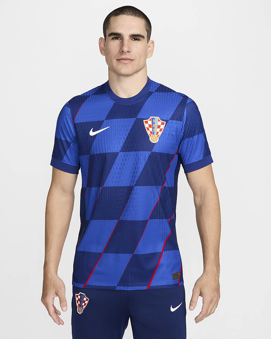 Croatia 2024/25 Match Away Men's Nike Dri-FIT ADV Football Authentic Short-Sleeve Shirt - Hyper Royal/Deep Royal/University Red/White