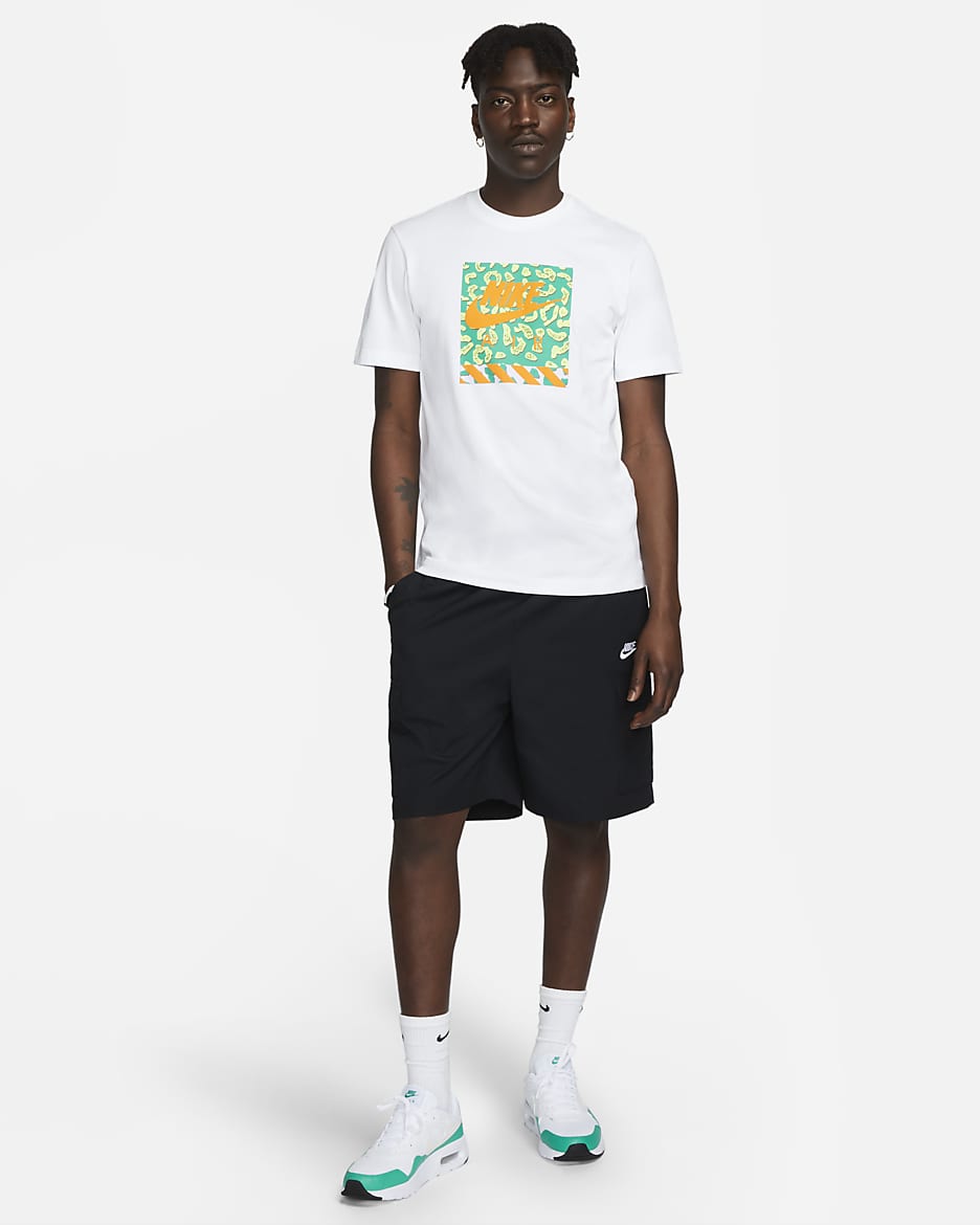 Short cargo tissé Nike Club pour homme - Noir/Blanc