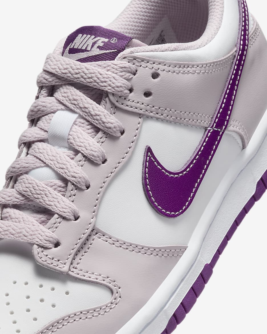 Nike Dunk Low Older Kids' Shoes - White/Platinum Violet/Viotech