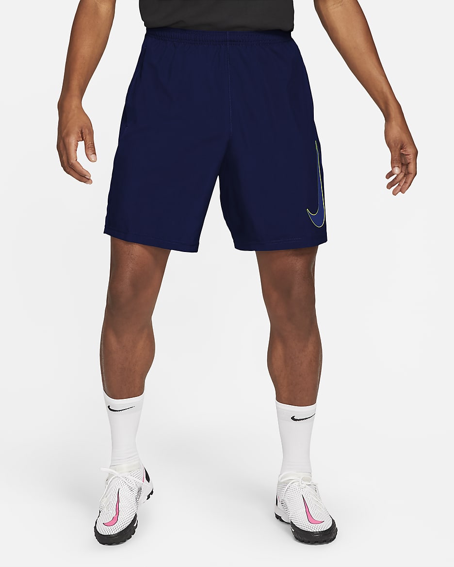 Nike Dri-FIT Academy Men's Woven Football Shorts - Blue Void/Volt/Deep Royal Blue