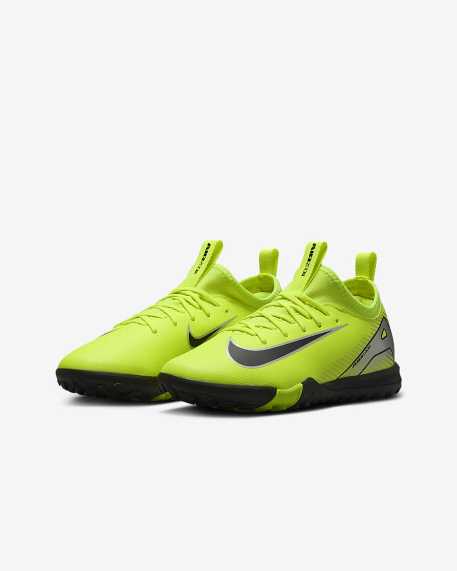 Nike Jr. Mercurial Vapor 16 Academy Younger/Older Kids' TF Low-Top Football Shoes - Volt/Black