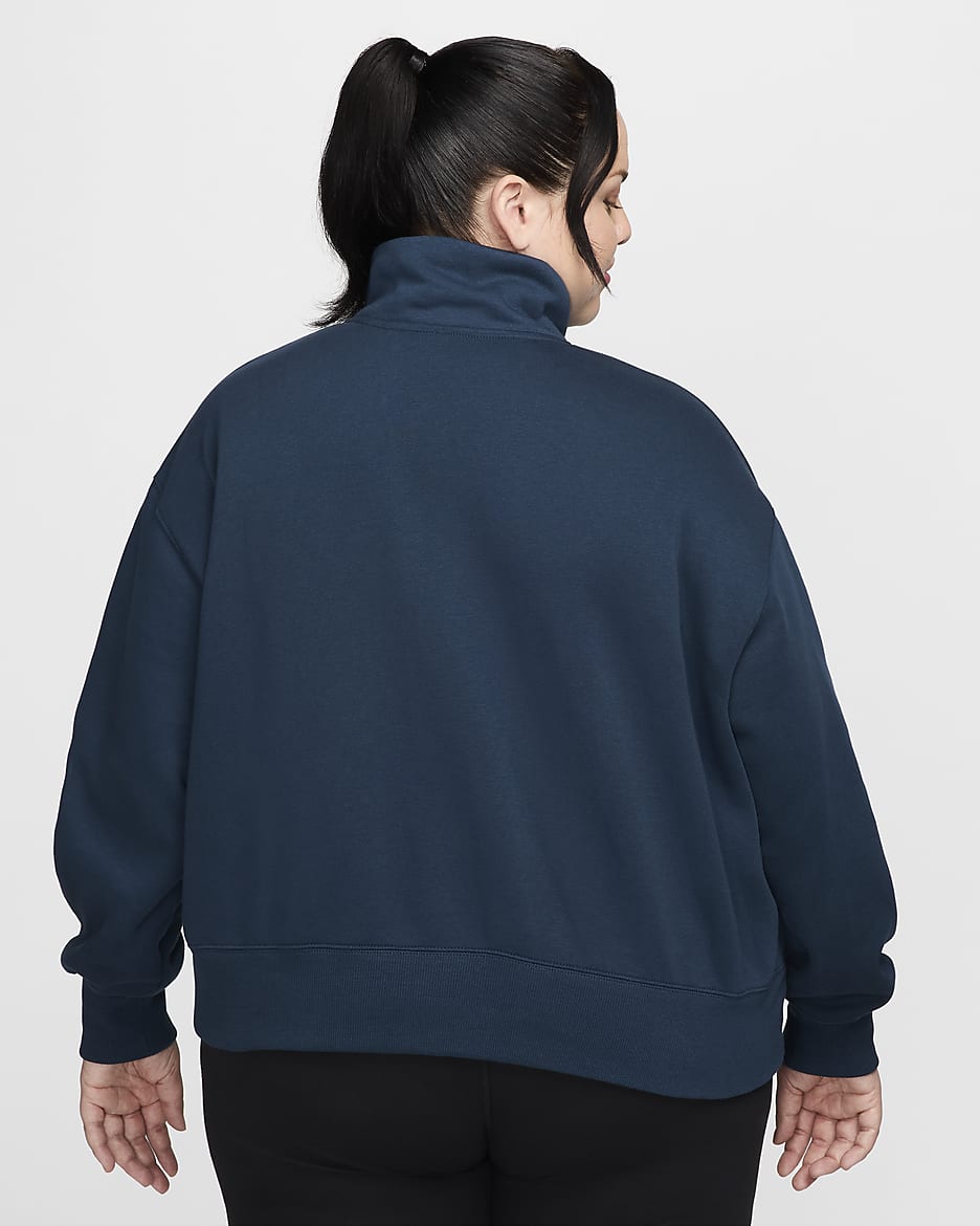 Nike Sportswear Phoenix Fleece Women's Oversized Track Jacket (Plus Size) - Armory Navy/Sail