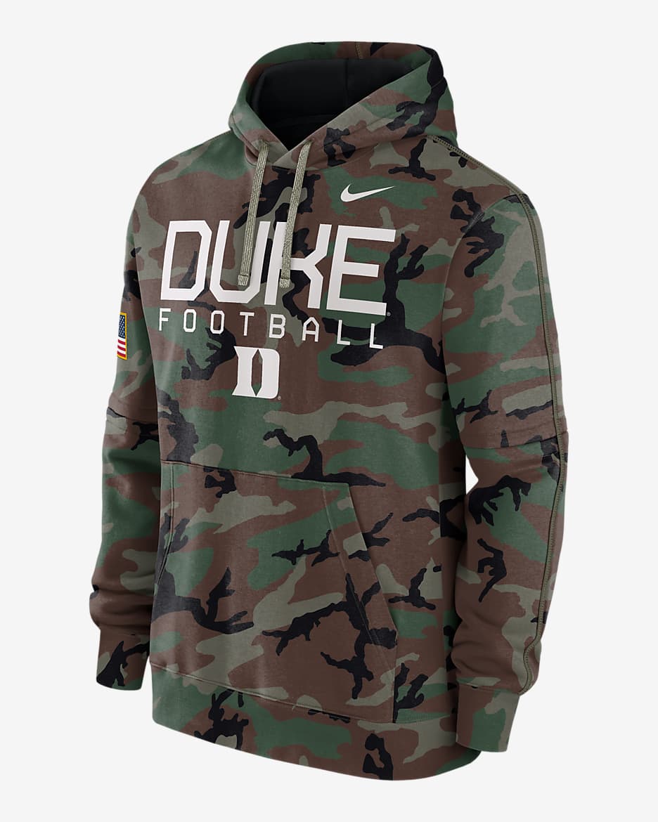 Duke Blue Devils Military Appreciation Club Men’s Nike College Pullover Hoodie - Medium Olive