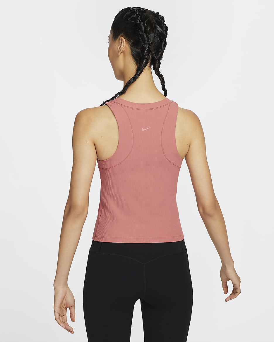 Nike Zenvy Rib Women's Dri-FIT Tank Top - Canyon Pink/White