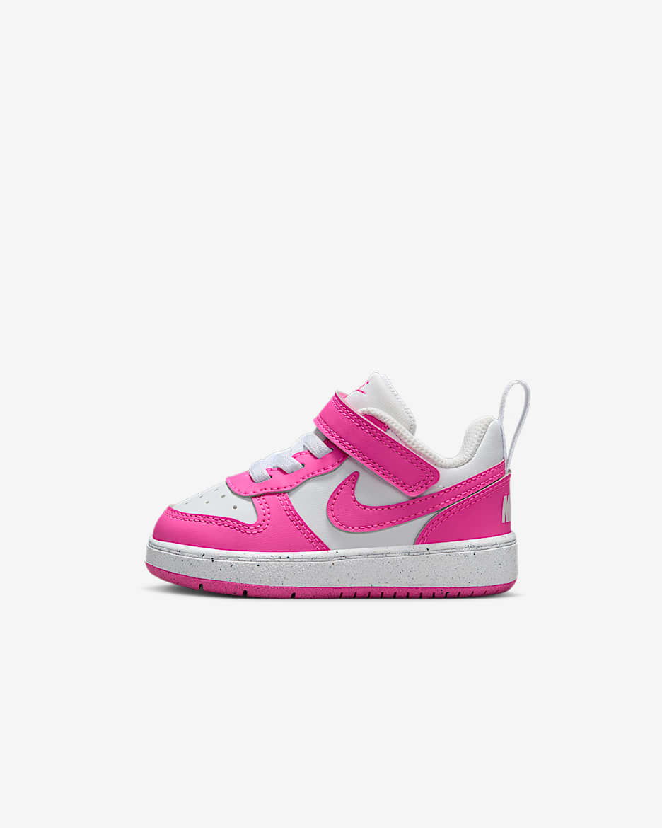 Nike Court Borough Low Recraft Baby/Toddler Shoes - White/Laser Fuchsia