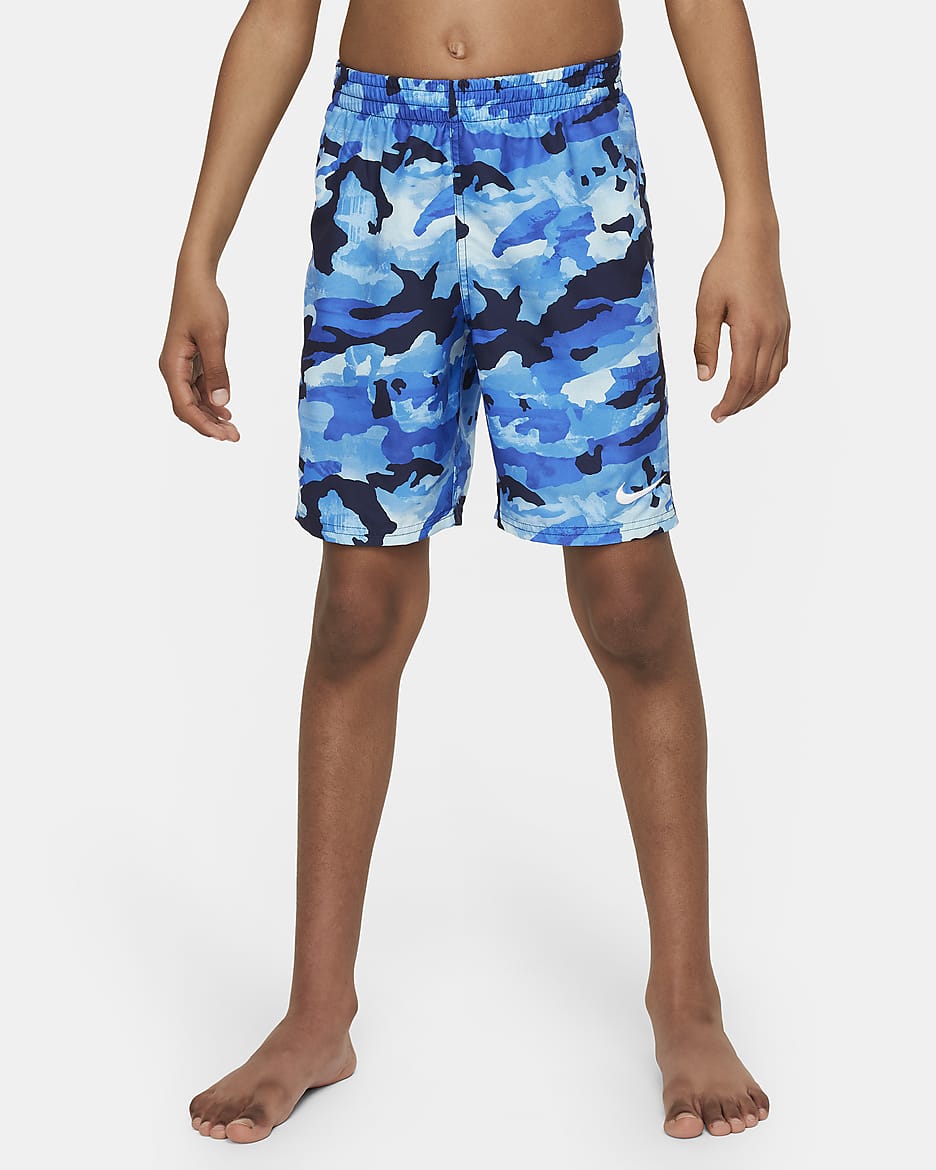 Shorts de voleibol de 18 cm para niño talla grande Natación Nike Classic Camo - Azul marino medianoche