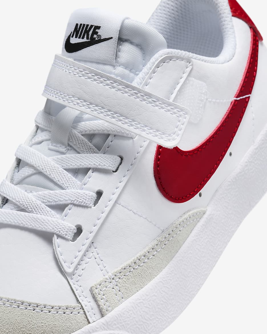 Nike Blazer Low '77 Younger Kids' Shoes - White/Black/Gym Red