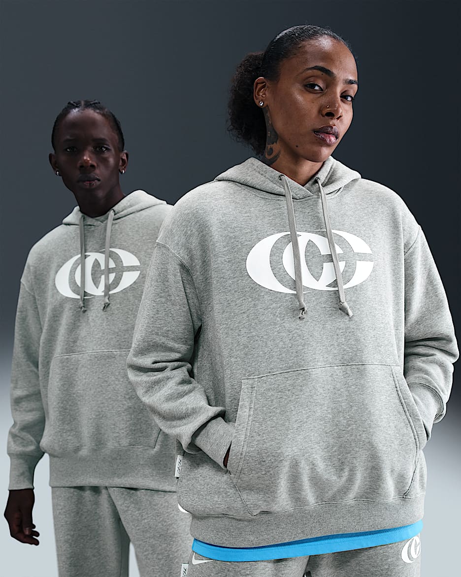 Caitlin Clark Nike Basketball Phoenix Fleece Pullover Hoodie - Dark Grey Heather/White/White