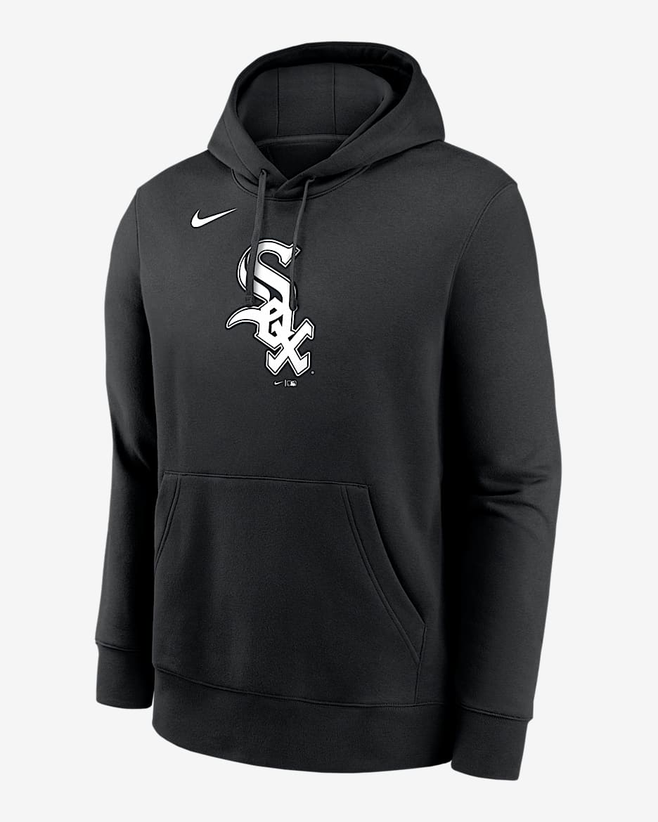 Sudadera con gorro sin cierre Nike de la MLB para hombre Chicago White Sox Logo Club - Negro