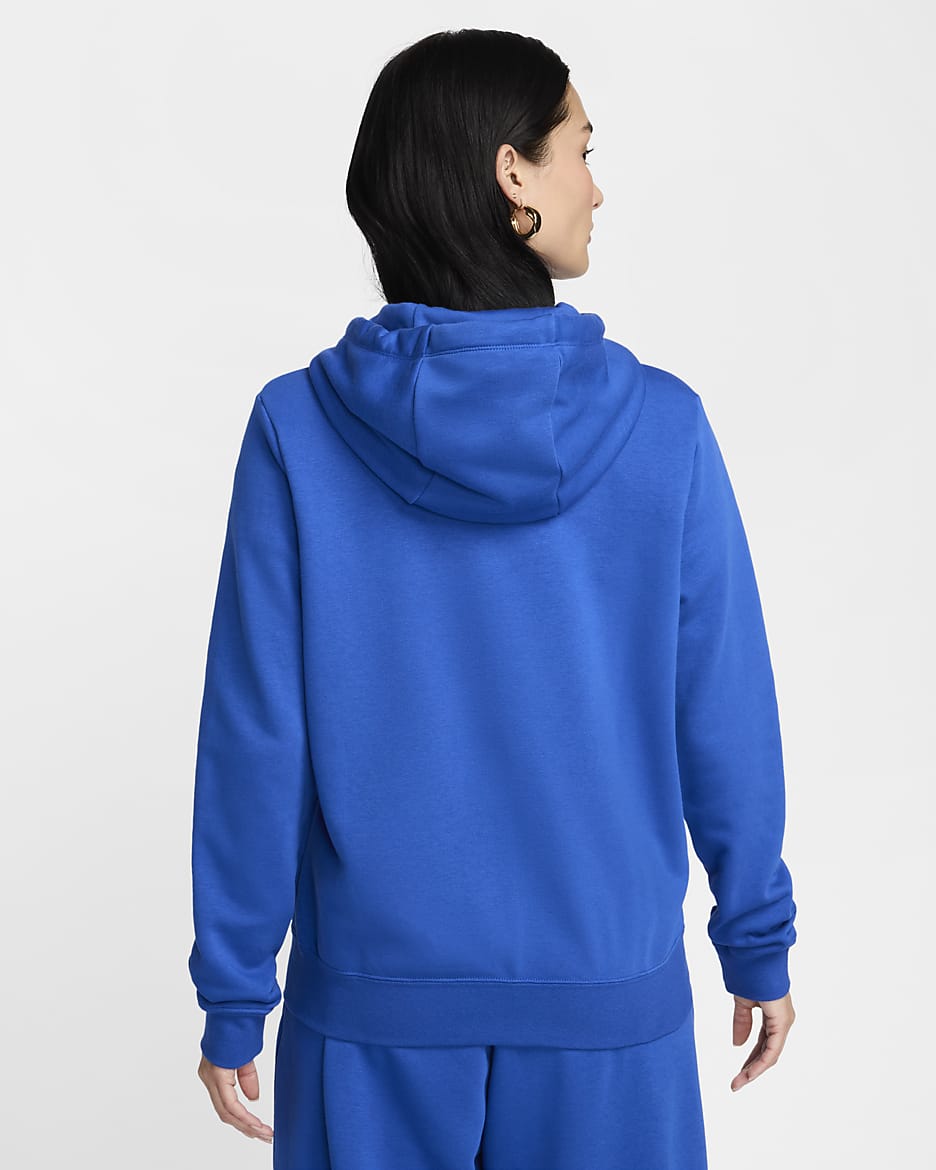 Sudadera con gorro de cierre completo para mujer Nike Sportswear Club Fleece - Royal juego/Blanco