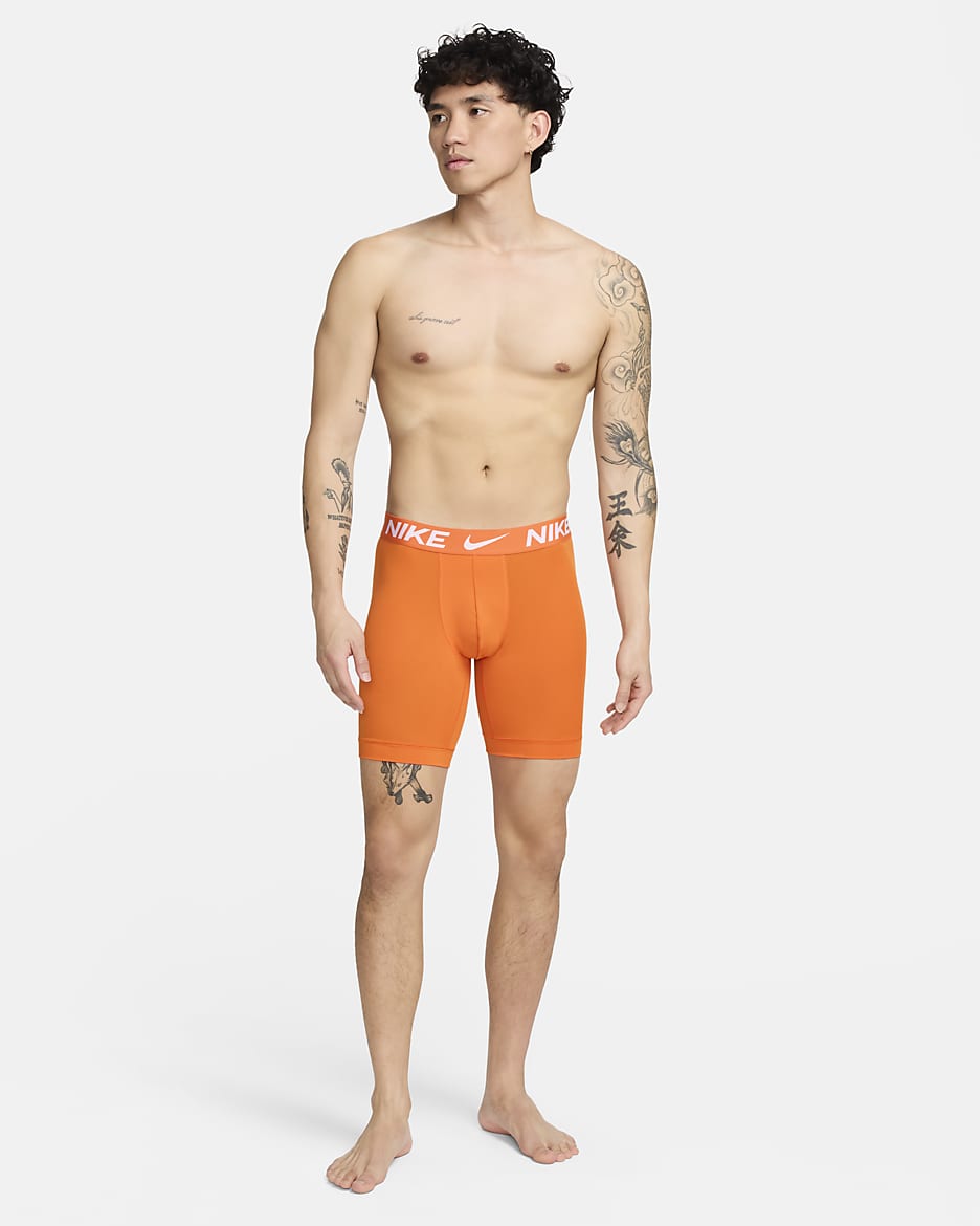 Nike Dri-FIT Essential Micro Long Boxer Briefs (3-Pack) - Orange