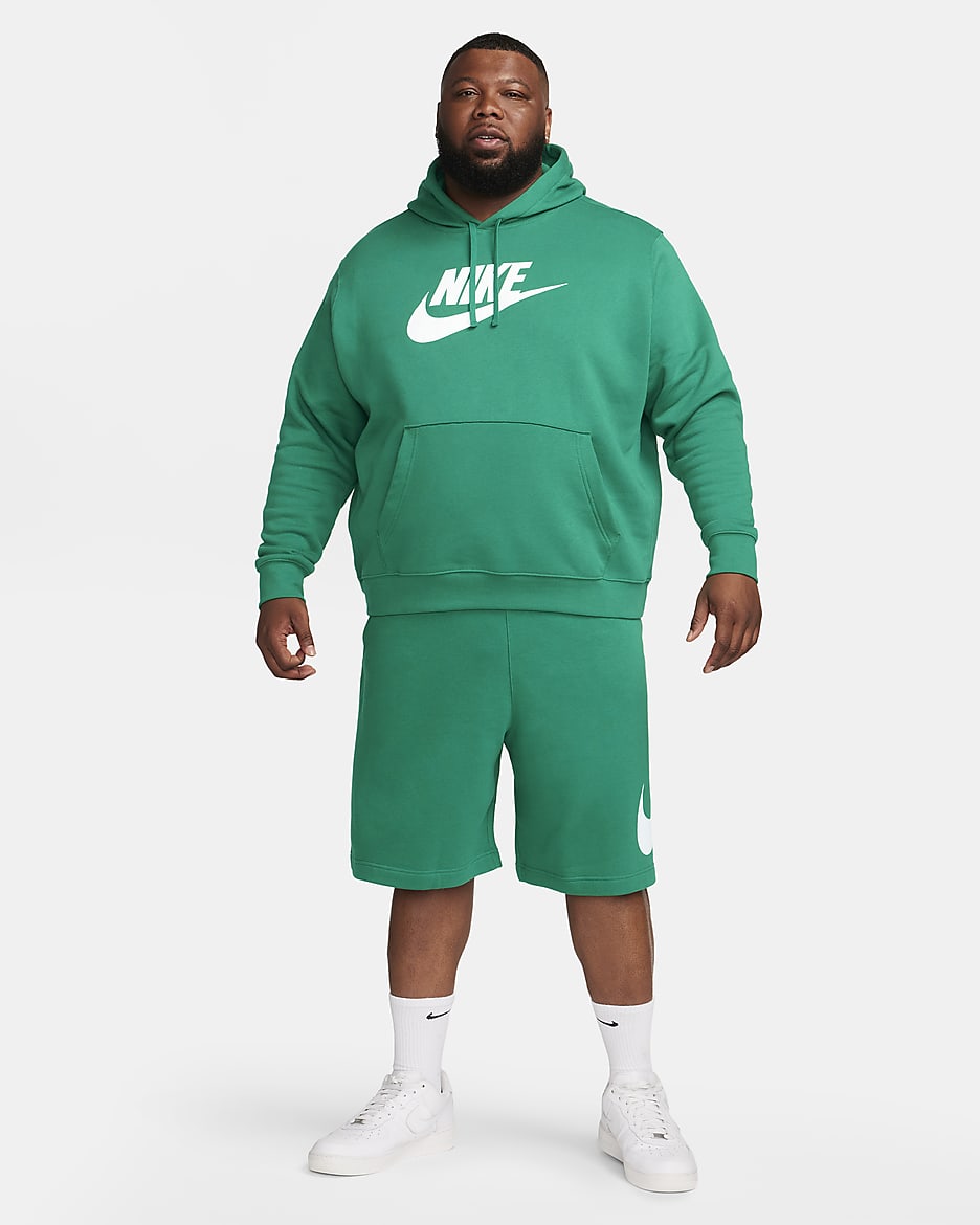 Nike Sportswear Club Fleece Men's Graphic Pullover Hoodie - Malachite/Malachite/White