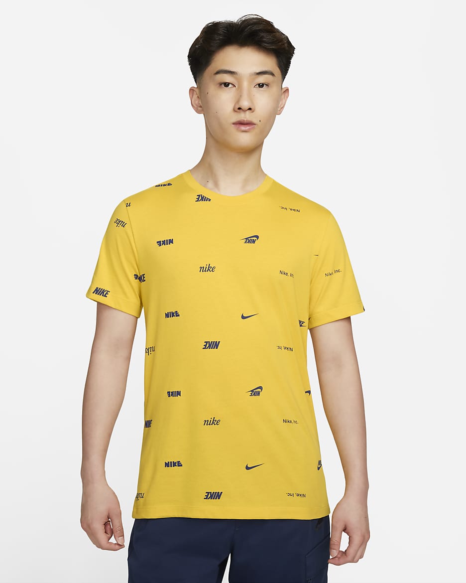Nike Club Men's All-Over Print T-Shirt - Vivid Sulphur
