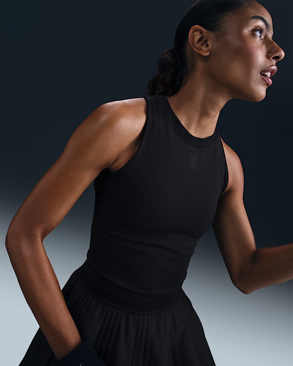 Débardeur de tennis Dri-FIT NikeCourt Advantage pour femme - Noir/Noir