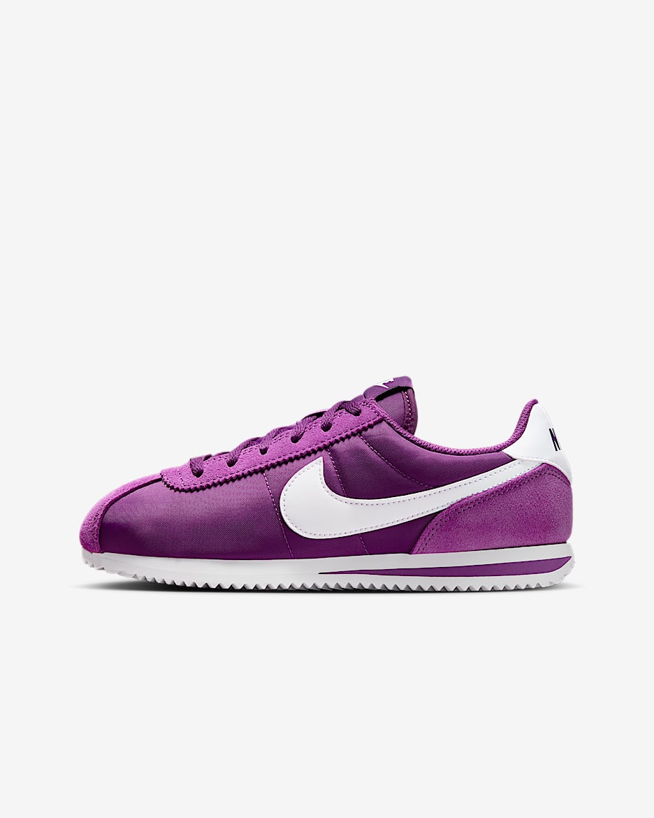 Nike Cortez Textile Older Kids' Shoes - Viotech/White/White
