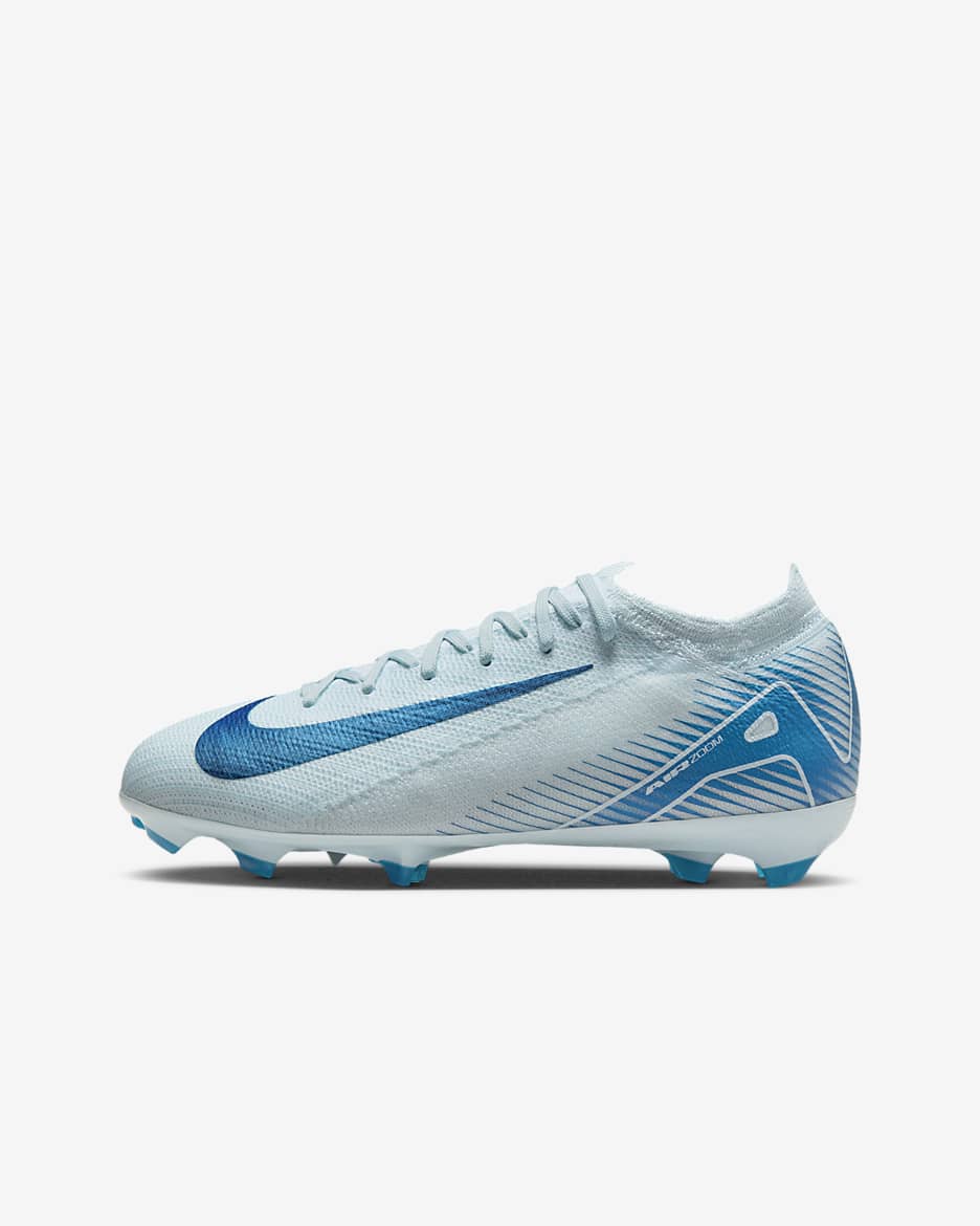 Nike Jr. Mercurial Vapor 16 Pro low-top voetbalschoenen voor kleuters/kids (stevige ondergrond) - Glacier Blue/Blue Orbit