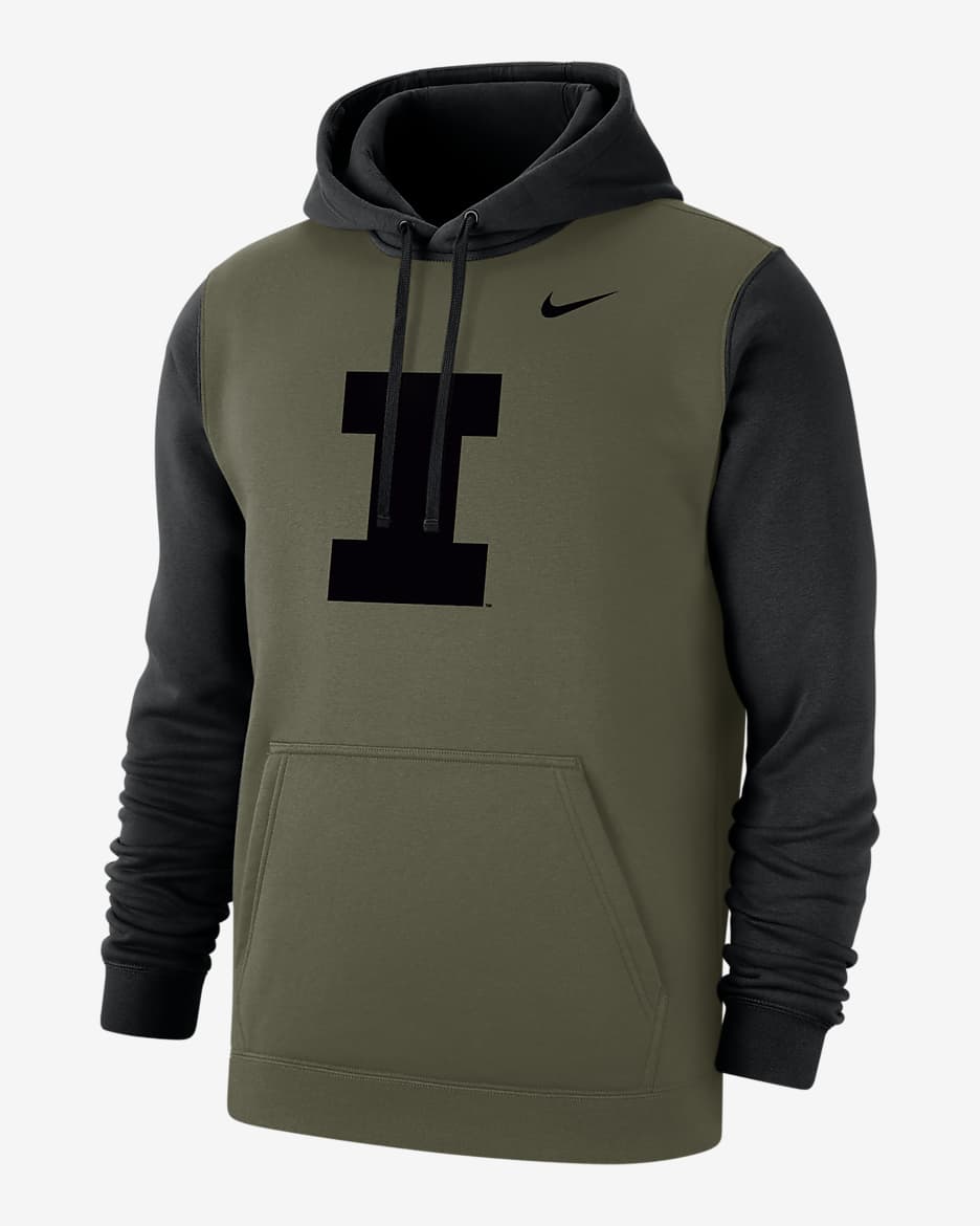 Illinois Olive Pack Men's Nike College Hoodie - Olive