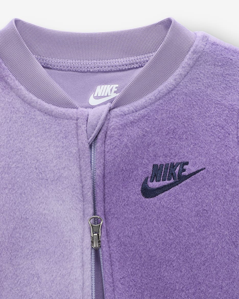 Nike Solarized Baby (0-9M) Microfleece Coverall - Black Raspberry