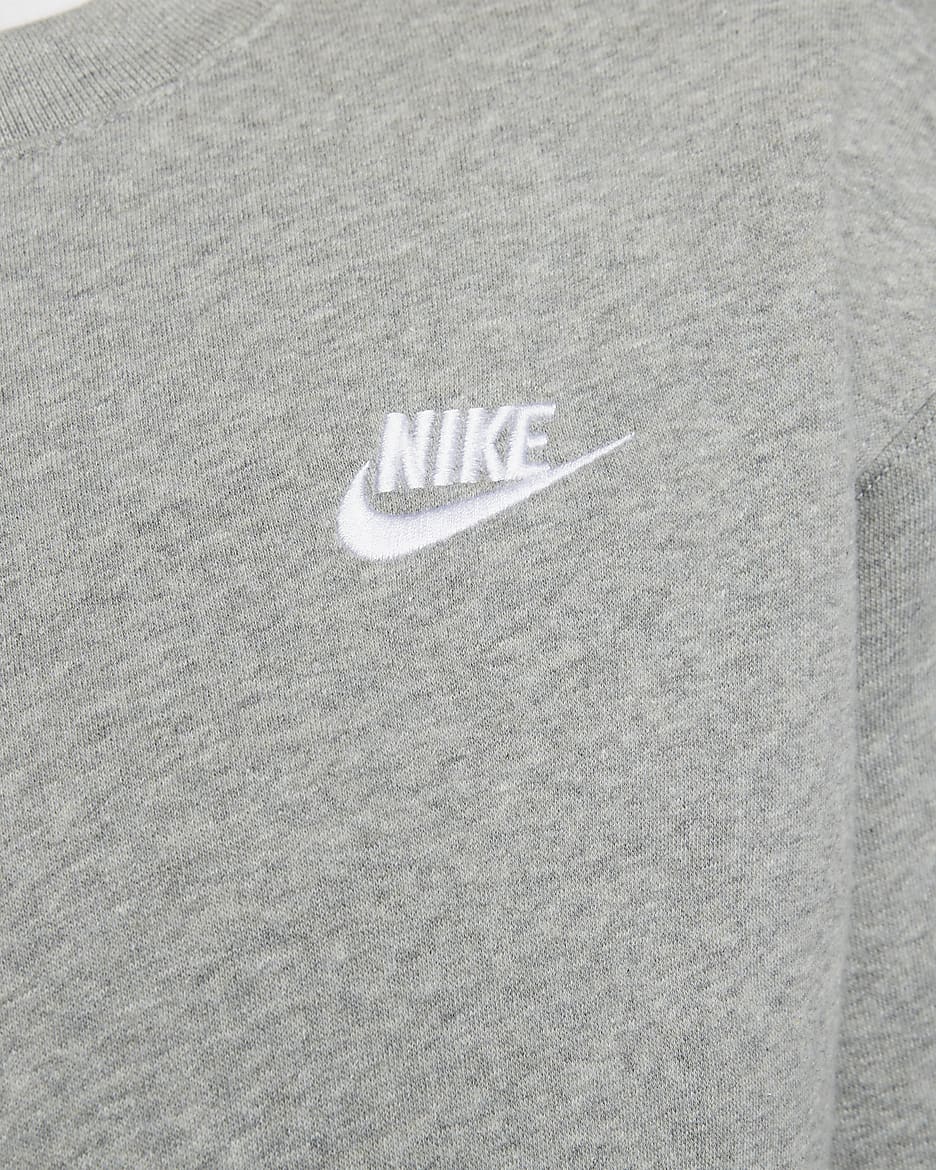Nike Sportswear Club Fleece-crewtrøje til mænd - Dark Grey Heather/hvid