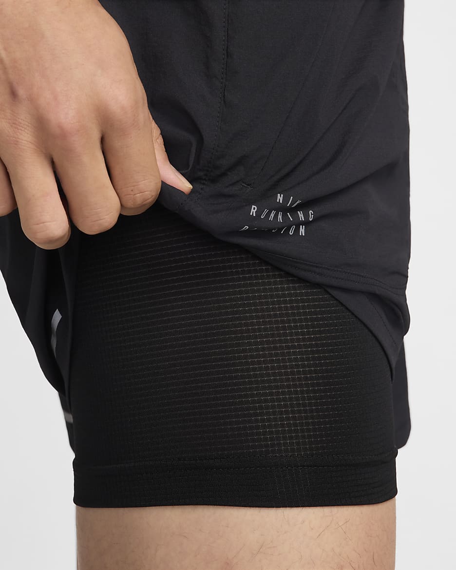 Nike Running Division Men's 10cm (approx.) Dri-FIT ADV 2-in-1 Running Shorts - Black/Black