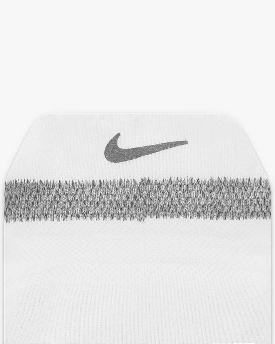 Nike Spark Cushioned No-Show Running Socks - White/Reflect Silver