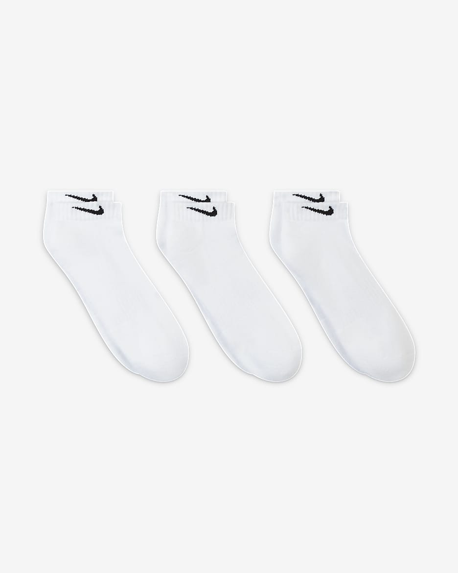 Nike Everyday Cushioned Training Low Socks (3 Pairs) - White/Black