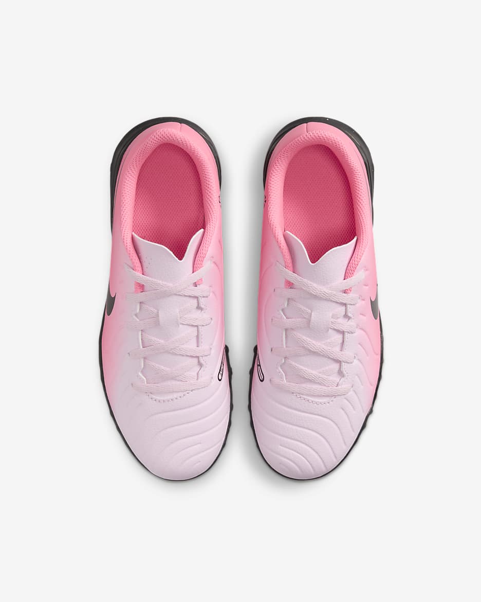 Nike Jr. Tiempo Legend 10 Club Younger/Older Kids' TF Low-Top Football Shoes - Pink Foam/Black