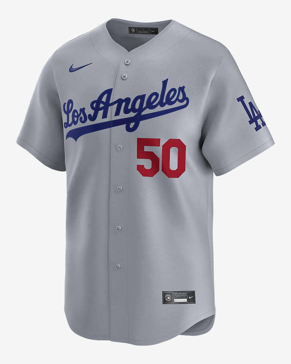 Jersey Nike Dri-FIT ADV de la MLB Limited para hombre Mookie Betts Los Angeles Dodgers - Gris