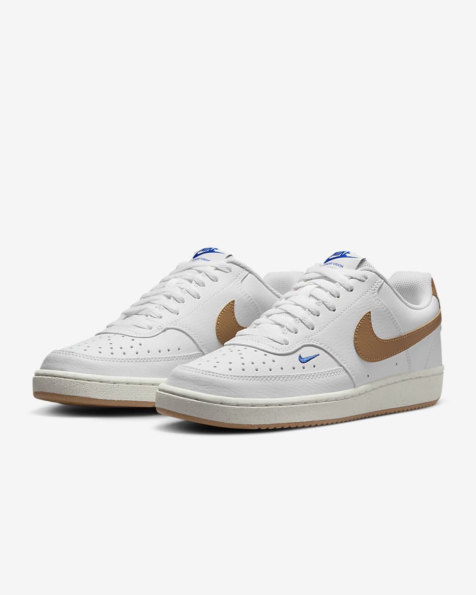 Nike Court Vision Low Next Nature sko til dame - Hvit/Game Royal/Sail/Flax