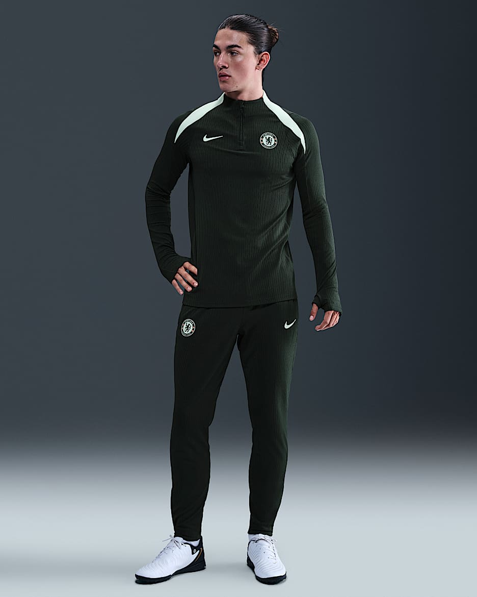 Chelsea F.C. Strike Elite Men's Nike Dri-FIT ADV Football Knit Pants - Outdoor Green/Phantom/Phantom