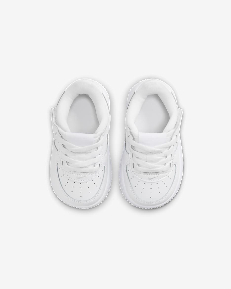 Tenis para bebé e infantil Nike Force 1 Low EasyOn - Blanco/Blanco/Blanco