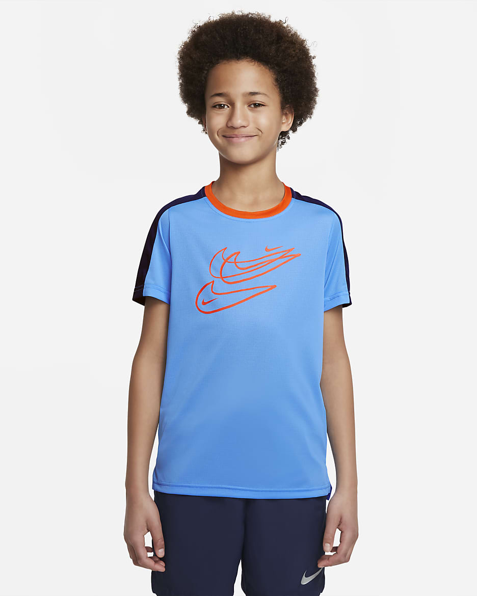 Nike Dri-FIT Big Kids' (Boys') Training Top - University Blue/Midnight Navy/Rush Orange/Rush Orange