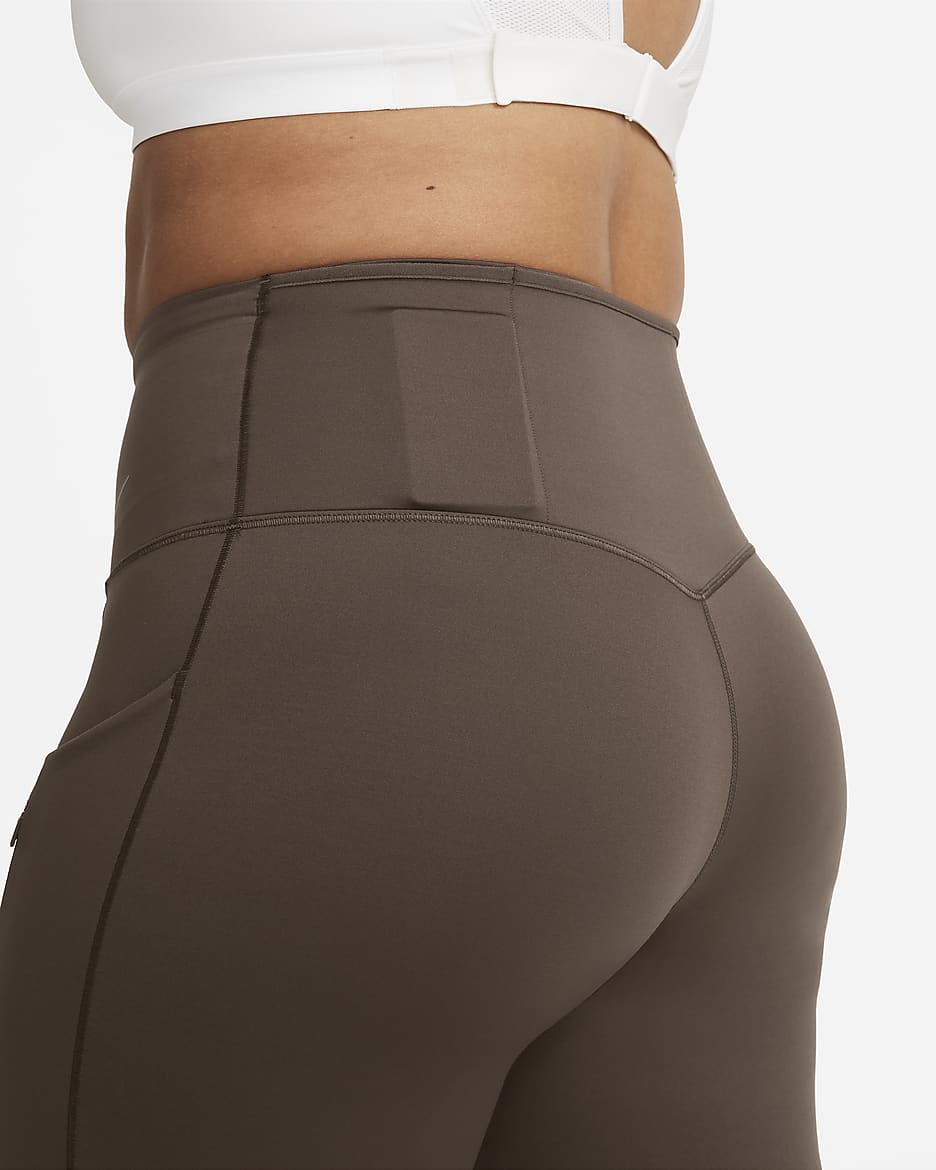 Leggings a tutta lunghezza a vita alta con tasche e sostegno elevato Nike Go – Donna - Baroque Brown/Nero