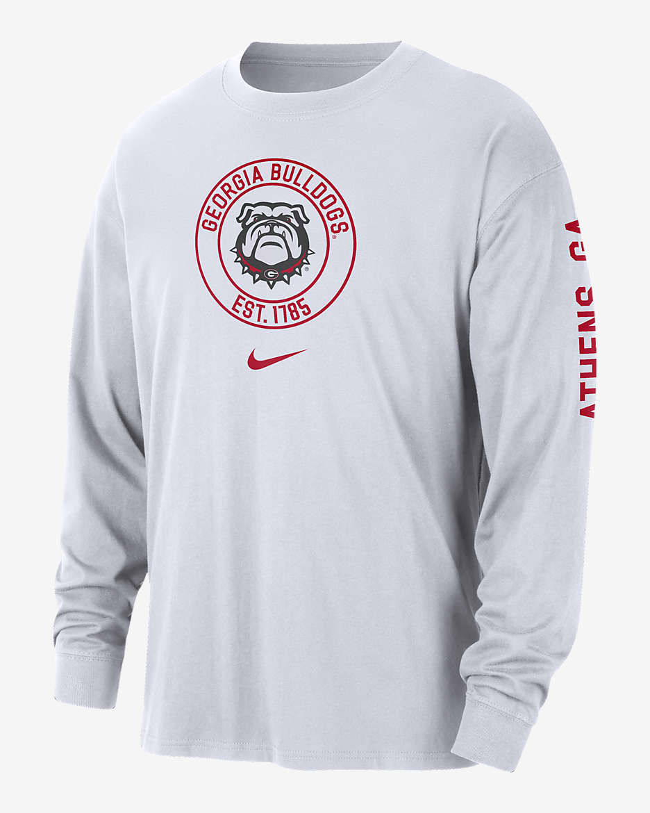 Georgia Max90 Men's Nike College Long-Sleeve T-Shirt - White