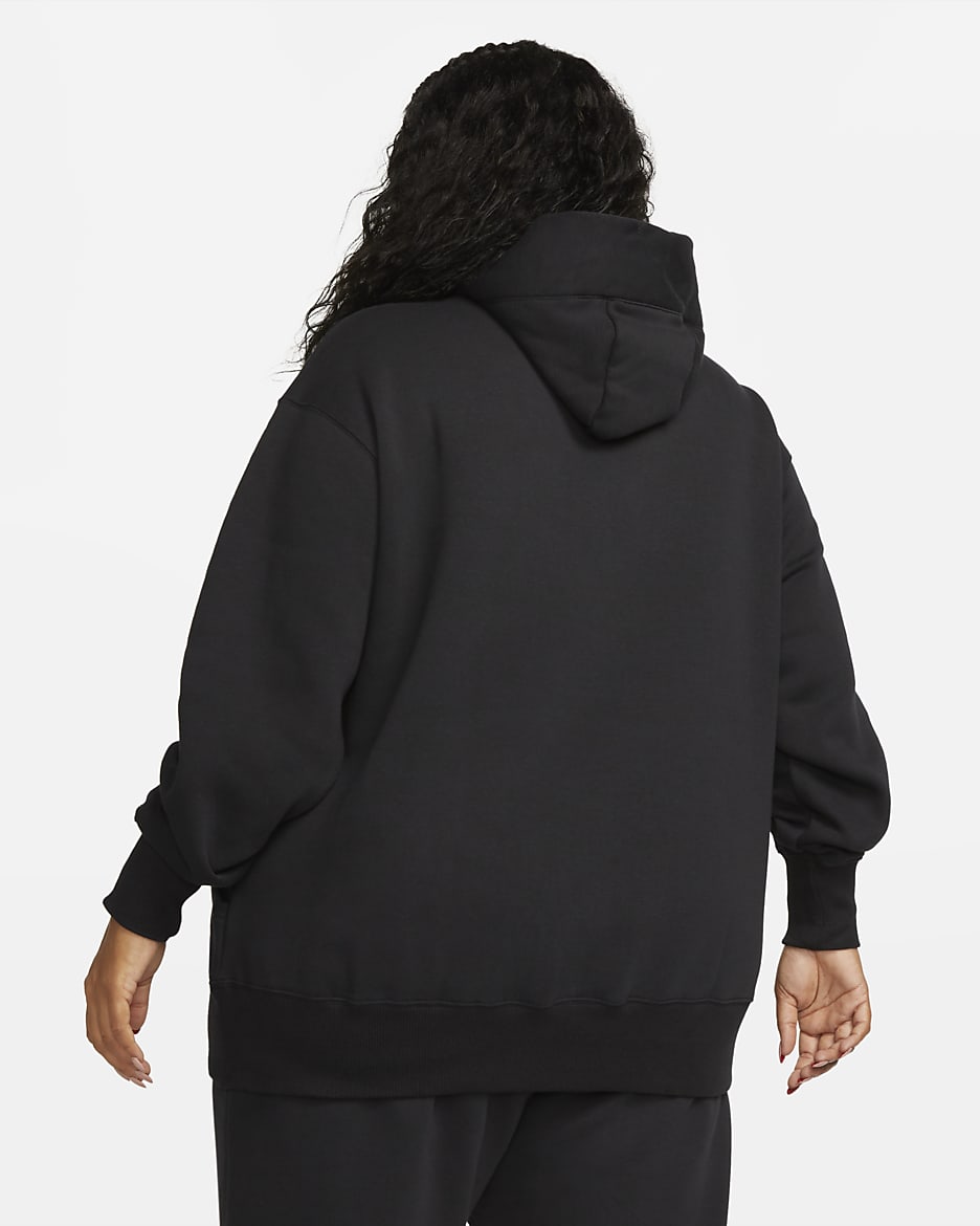 Nike Sportswear Phoenix Fleece Sudadera con capucha oversize de tejido Fleece (Talla grande) - Mujer - Negro/Sail