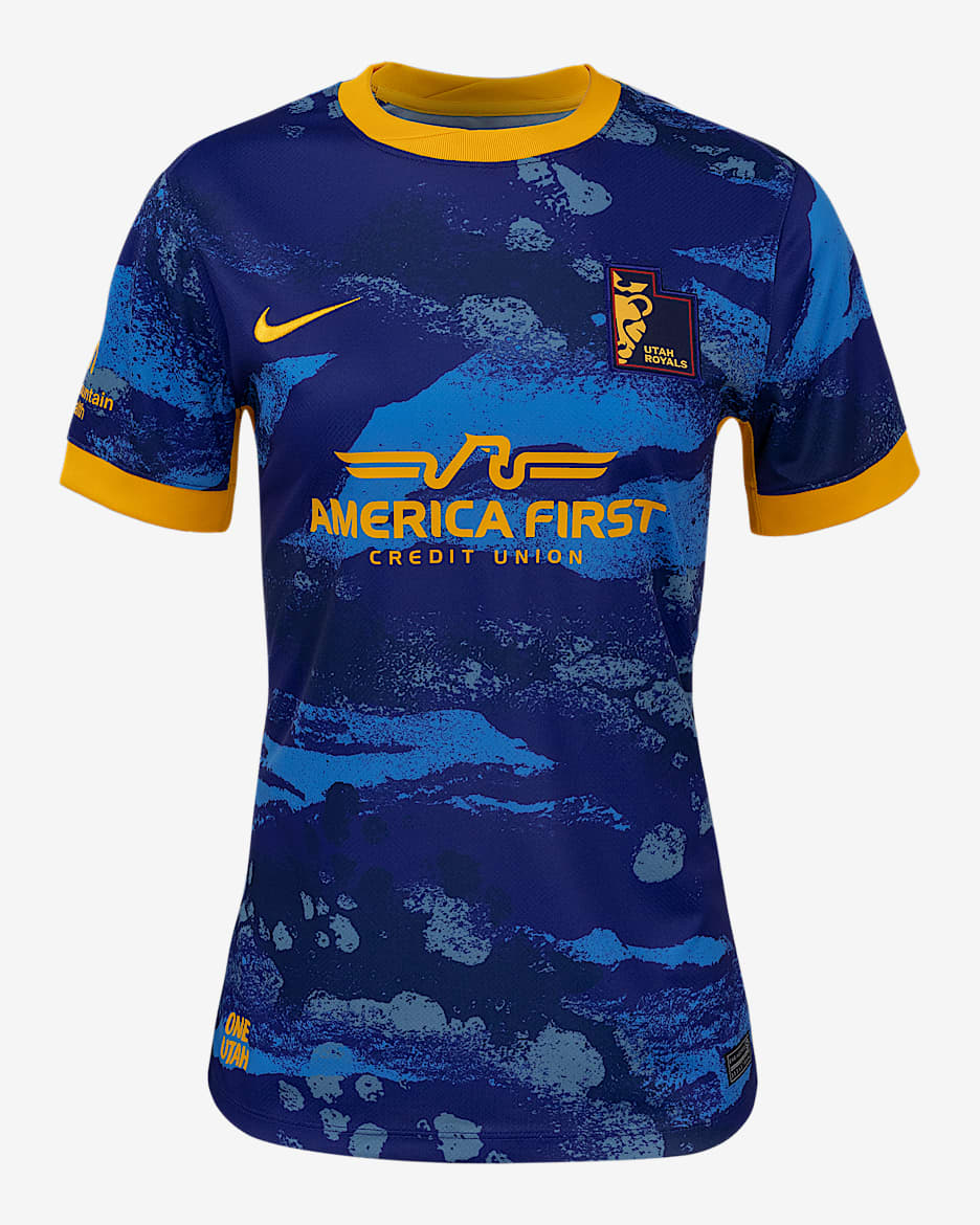 Utah Royals FC 2025 Stadium Away Women's Nike Dri-FIT NWSL Replica Jersey - Deep Royal Blue/University Gold