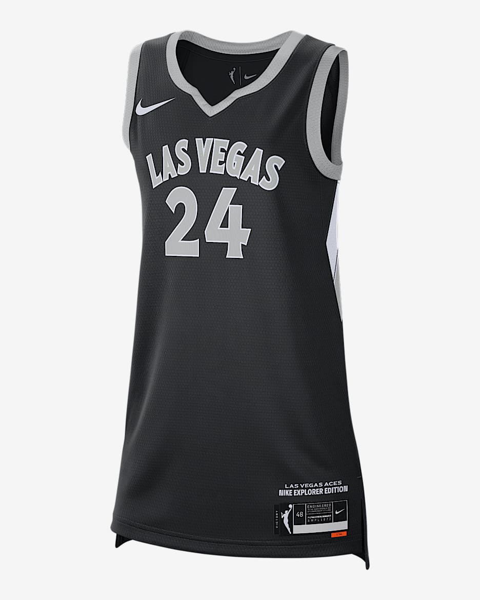 Jewell Loyd Las Vegas Aces 2024 Nike Dri-FIT WNBA Victory Jersey - Black/Flat Silver/White