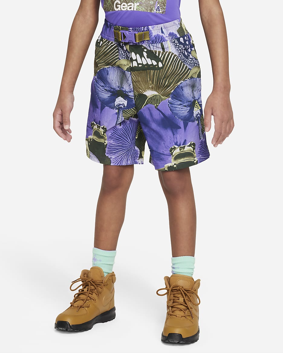Nike ACG Printed Trail Shorts Younger Kids' Shorts - Action Grape