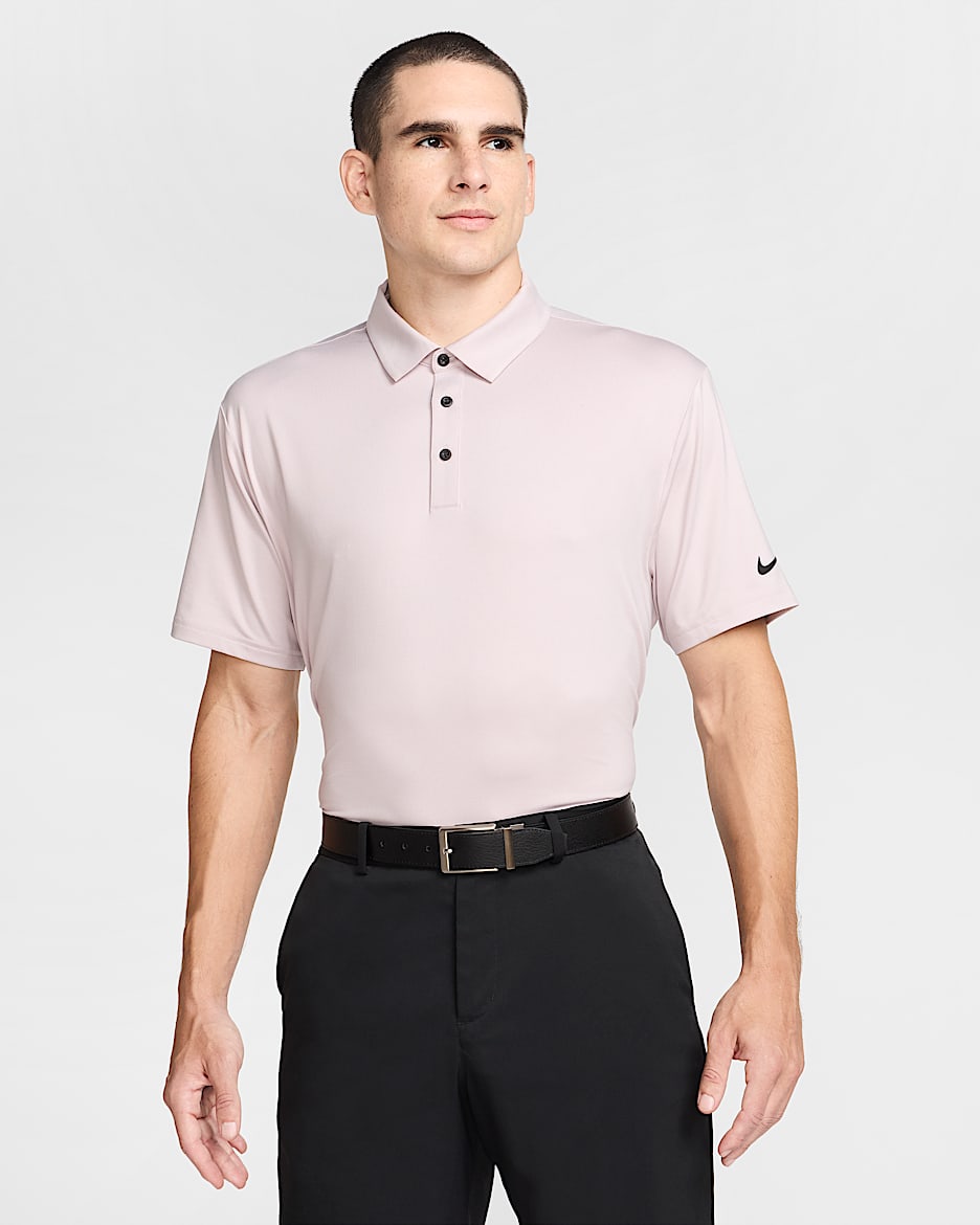 Polo de golf Dri-FIT jaspeado para hombre Nike Tour - Violeta platino/Puro/Negro