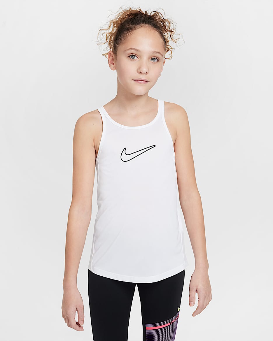 Canotta Dri-FIT Nike One Classic – Ragazza - Bianco/Nero