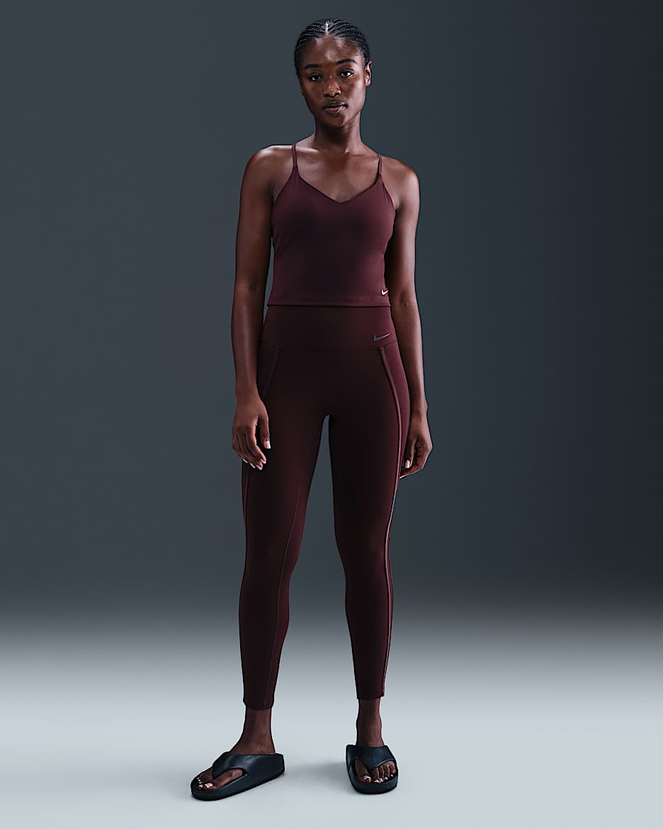 Nike One Women's High-Waisted 7/8 Leggings - Burgundy Crush/Burgundy Ash
