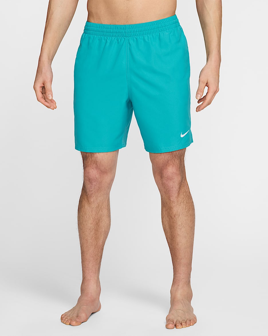 Nike Swim Breaker Shorts Volley de 18 cm con forro de ropa interior para hombre - Cactus empolvado/Blanco