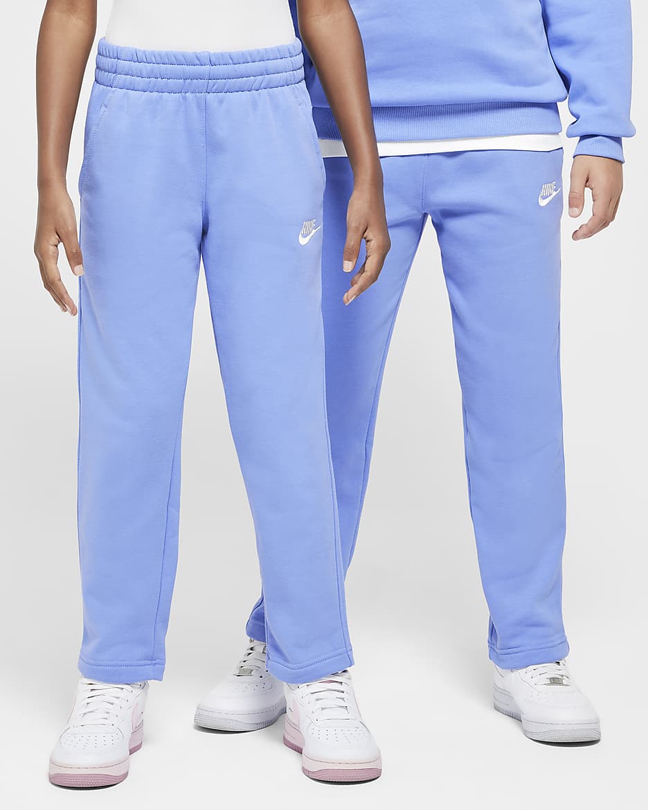 Nike Sportswear Club Fleece Big Kids' Open-Hem Pants - Royal Pulse/White