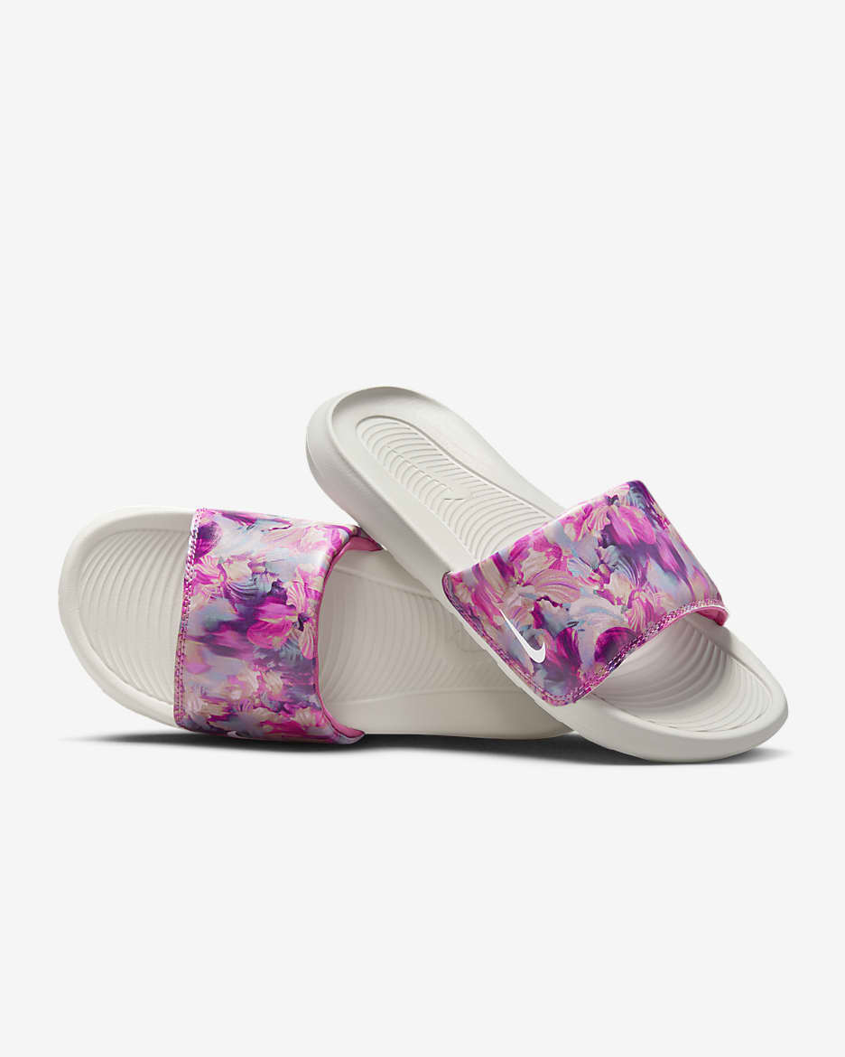 Nike Victori One Women's Slides - Cosmic Fuchsia/Light Bone/Mineral Teal/White