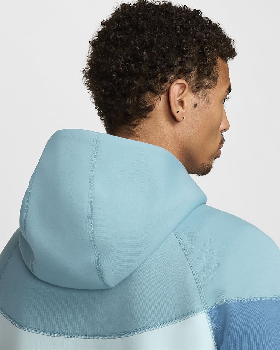 Męska bluza z kapturem i zamkiem na całej długości Nike Sportswear Tech Fleece Windrunner - Denim Turquoise/Glacier Blue/Aegean Storm/Czerń