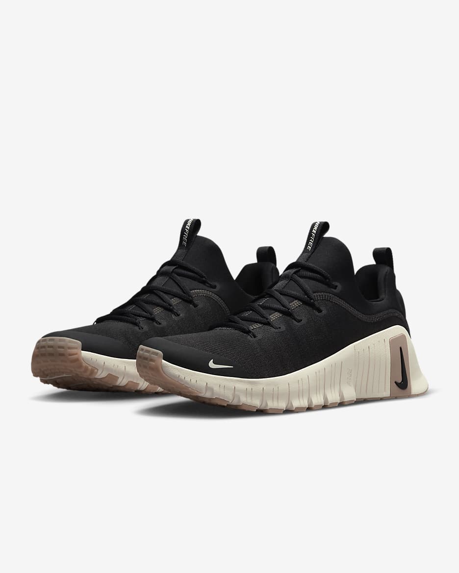 Nike Free Metcon 6 Men's Workout Shoes - Black/Gum Light Brown/Coconut Milk