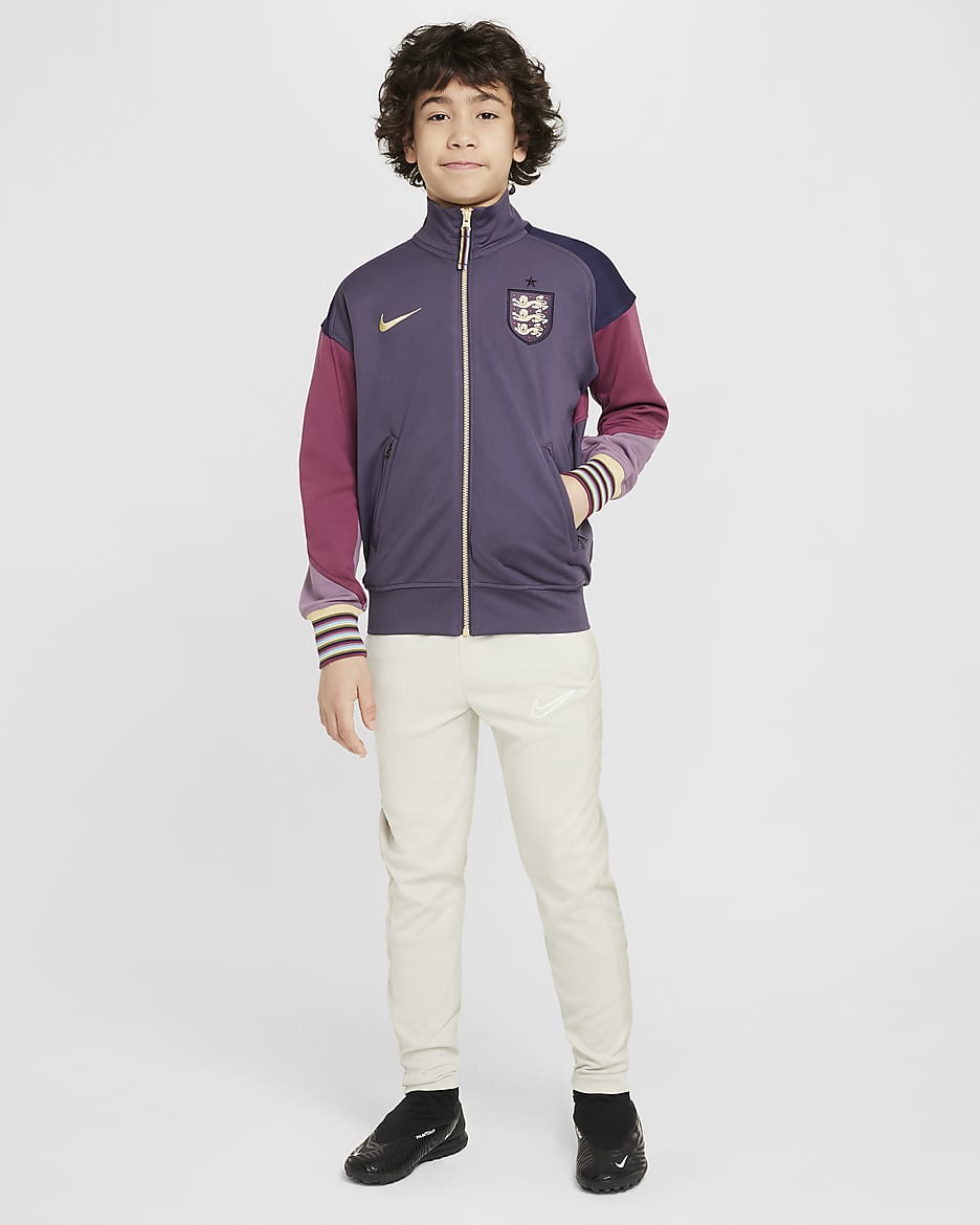 England Academy Pro Away Older Kids' Nike Dri-FIT Football Anthem Jacket - Dark Raisin/Purple Ink/Sesame